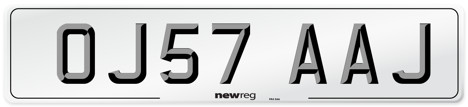 OJ57 AAJ Number Plate from New Reg